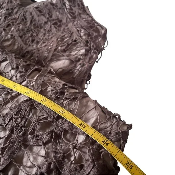 Modcloth RYU Brown Crochet Sleeveless Dress Boho Chic Fairycore SZ L - Picture 11 of 13